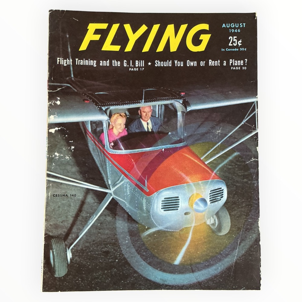 Flying Magazine August 1946 Cessna 140 Cover Vintage Aviation Aeronca Navion
